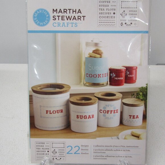 NEW! Martha Stewart Crafts Adhesive Stencils - Kitchen Labels, 22 Designs - Picture 1 of 1